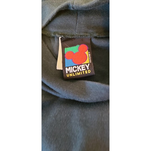 Vintage Disney unlimited mock neck LS Green Shirt Gold Mickey embroidered MICKEY - Picture 4 of 6